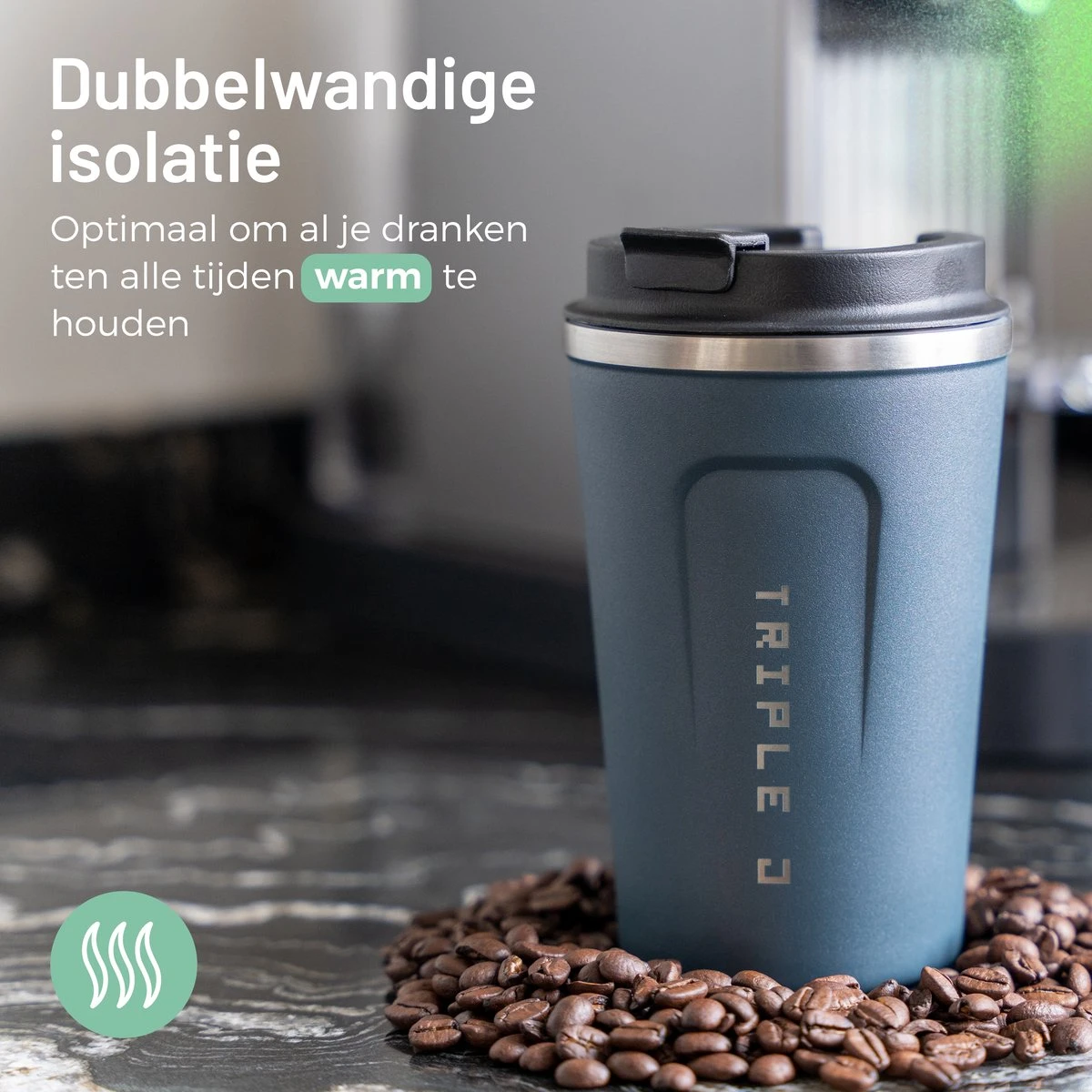 Triple J® Koffiebeker To Go - Thermosbeker - BPA & Lekvrij - 380ml - Blauw 8 Triple J® Koffiebeker To Go - Thermosbeker - BPA & Lekvrij - 380ml - Blauw - Afbeelding 6