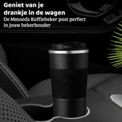 Mmoods Thermosbeker Voor Koffie En Thee 380ml - Koffiebeker To Go - Reisbeker Voor Auto - Herbruikbare Drinkfes Voor Warme En Koude Dranken - Ecologische Thermoskan Zwart Geschenk -Premium Waterflessenwinkel 1200x1200 996