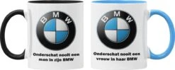 Cadeau Mok BMWrijder - Onderschat Nooit Een Man In Zijn BMW - Zwart Handvat- Kado Beker Voor Vader-opa-broer-neef-oom-zoon-papa -Premium Waterflessenwinkel 1200x482