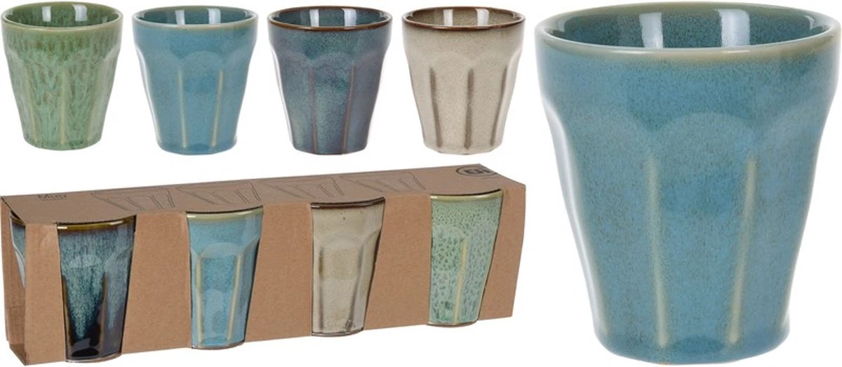 Cappuccino Kopjes - 4 Stuks - In Mooie Blauwe En Groene Kleuren 5 Cappuccino Kopjes - 4 Stuks - In Mooie Blauwe En Groene Kleuren - Afbeelding 3