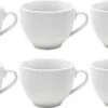 Merkloos Koffie Kopjes – Koffiekopjes – Koffiemokken – Cappuccino – Set Van 6 – Porselein – 250 Ml – Wit -Premium Waterflessenwinkel 1200x613