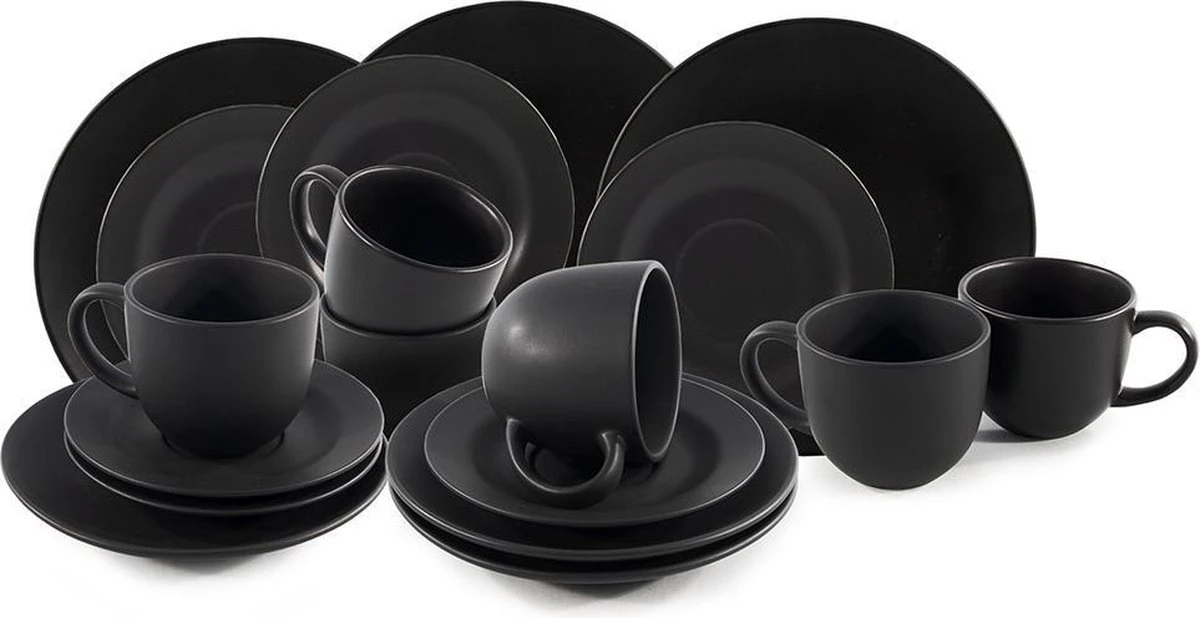 Studio Tavola Koffieset Black Tie 18-Delig 2 Studio Tavola Koffieset Black Tie 18-Delig