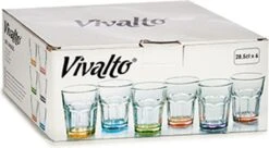 Vivalto Waterglazen/drinkglazen - 6x - Kleurenmix - 285ml - 9 X 9,5 Cm -Premium Waterflessenwinkel 1200x660 2