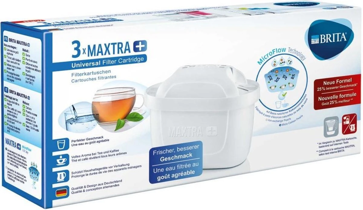 BRITA Maxtra+ Filterpatronen - 3 Stuks 3 BRITA Maxtra+ Filterpatronen - 3 Stuks