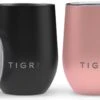 TIGR Cups - Drinkbekers - Thermosbekers - RVS - Set Van 2 - 350ml - Zwart/Rosé Goud -Premium Waterflessenwinkel 1200x745