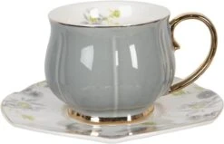 Clayre & Eef Kop En Schotel Set Van 6 250 Ml Meerkleurig Porselein Rond Bloemen Servies Cadeau Voor Haar Cappuccino -Premium Waterflessenwinkel 1200x772 1