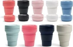 Koffiebeker - Reisbeker - Siliconen Beker - Opvouwbaar - Zwart - Drinkbeker - To Go -Premium Waterflessenwinkel 1200x777