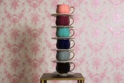 Clayre & Eef Kop En Schotel Set Van 6 250 Ml Meerkleurig Porselein Rond Bloemen Servies Cadeau Voor Haar Cappuccino -Premium Waterflessenwinkel 1200x800 113