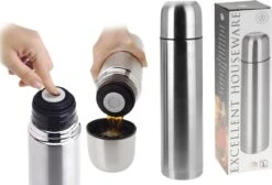 Excellent Houseware KOOPMAN Thermoskan Bullet 1 Liter RVS -Premium Waterflessenwinkel 1200x814