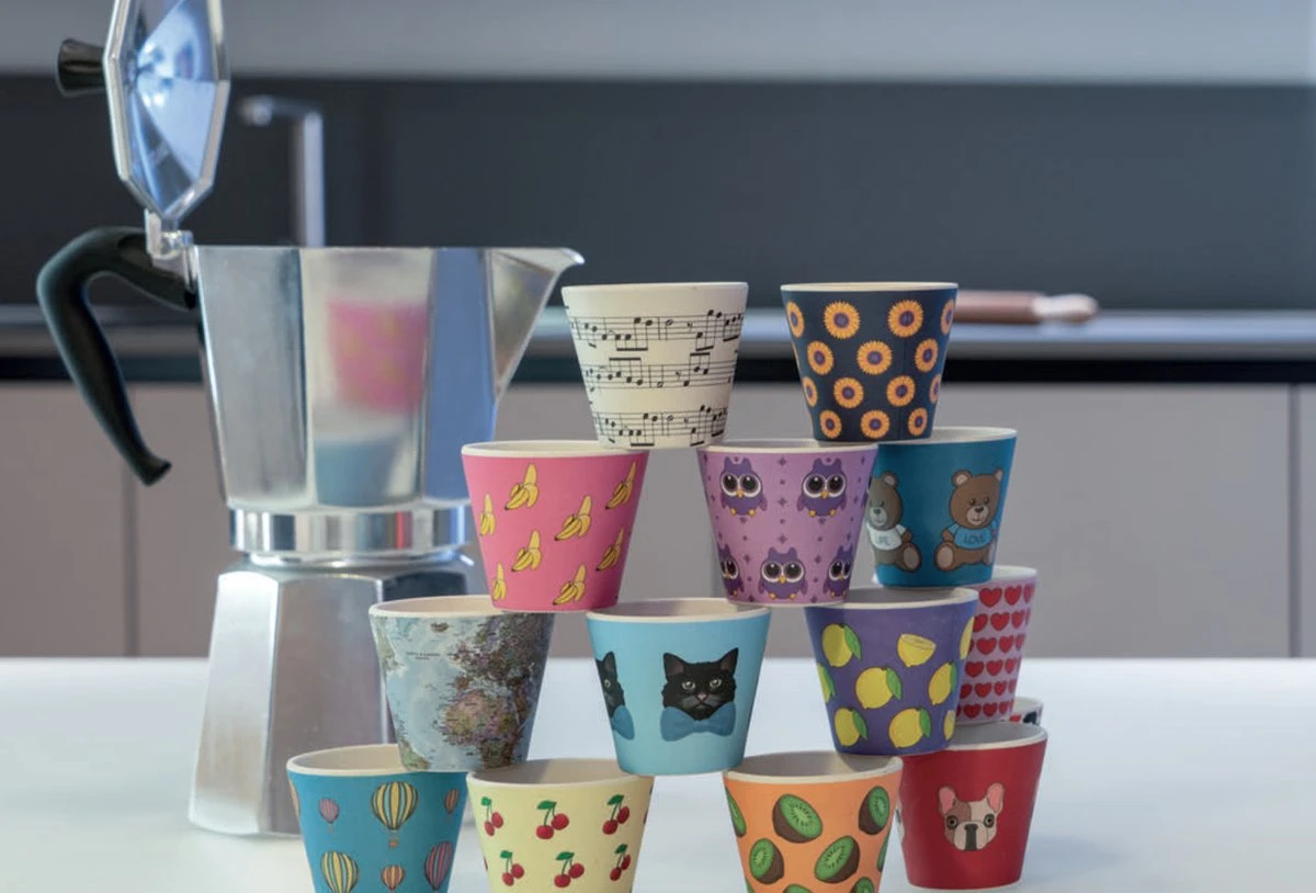 Quy Cup - 90ml Ecologische Reis Beker - Espressobeker “Peanuts Snoopy Music” Met Zwarte Siliconen Deksel 10 Quy Cup - 90ml Ecologische Reis Beker - Espressobeker “Peanuts Snoopy Music” Met Zwarte Siliconen Deksel - Afbeelding 8