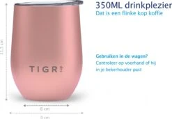 TIGR Cup - Drinkbeker - Thermosbeker - Koffie En Thee - 350ml - Rosé Goud 10 TIGR Cup - Drinkbeker - Thermosbeker - Koffie En Thee - 350ml - Rosé Goud -Premium Waterflessenwinkel 1200x833