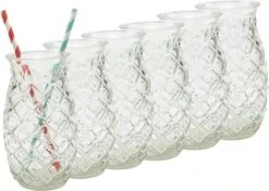 Merkloos Beker - Glas Ananas - 6 Stuks - Zomer - Cocktail -400ml -Premium Waterflessenwinkel 1200x857 2