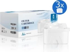 Aigostar Waterfilterpatronen Pure - 3 Stuks - Waterfilter - Filterpatronen - Brita Maxtra+ Compatible -Premium Waterflessenwinkel 1200x898