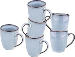Koffiekopjes - Cappuccino Kop - Theemok - Koffiebeker - Blauw - 320ml - Set Van 6 -Premium Waterflessenwinkel 1200x904 1