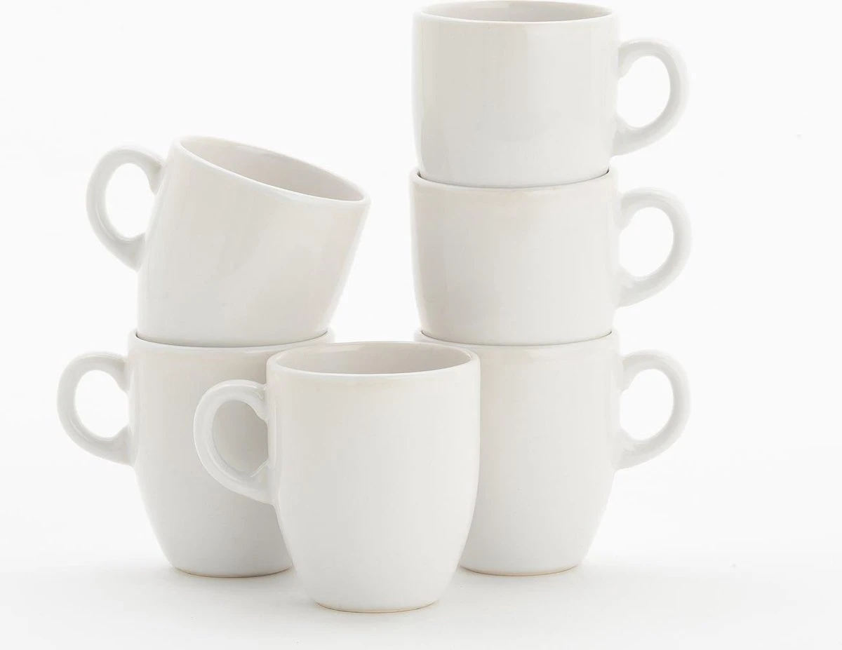 Lite-Body Hermes Koffie Beker - 200 Ml - Set Van 6 - Wit 3 Lite-Body Hermes Koffie Beker - 200 Ml - Set Van 6 - Wit