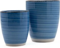 Koffiekopjes - Ocean Blue - Koffiebeker - Unieke Kleuren - Blauw - Set Van 12 Kopjes (ook Los Verkrijgbaar) - 160ML En 340ML - Porselein - Hip En Trendy -Premium Waterflessenwinkel 1200x957