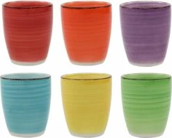 Tavola - Koffiemokken - Zonder Oor - Kleurrijk - Aardewerk - 160Ml - 6 Stuks - Ibizia 11 Tavola - Koffiemokken - Zonder Oor - Kleurrijk - Aardewerk - 160Ml - 6 Stuks - Ibizia -Premium Waterflessenwinkel 1200x964 5