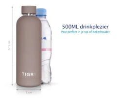 TIGR The Minimalist - Drinkfles - Thermosfles - RVS - 500ml - Taupe -Premium Waterflessenwinkel 1200x976 1