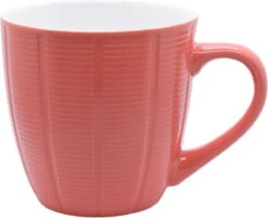 Orange85 Koffiekopjes Gekleurd - Set Van 6 - Koffiemokken - Streep - 200 Ml - Reliëf - Aardewerk - Met Oor - Theemokken -Premium Waterflessenwinkel 1200x976 4