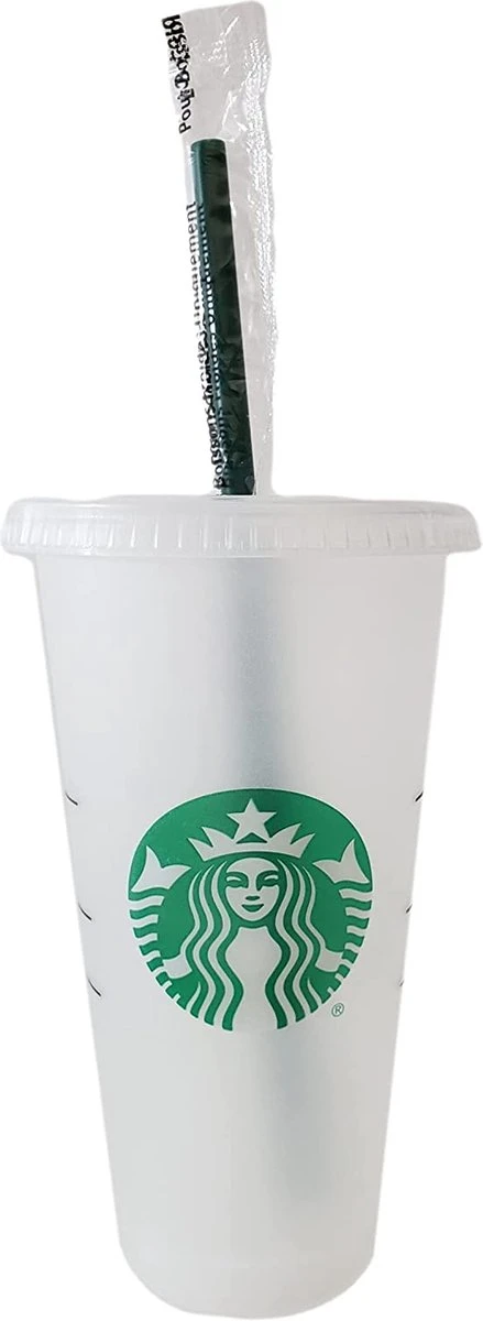 Starbucks Beker - Drinkbeker - Met Rietje En Deksel - Herbruikbaar- Ijskoffie Beker- Milkshake Beker 3 Starbucks Beker - Drinkbeker - Met Rietje En Deksel - Herbruikbaar- Ijskoffie Beker- Milkshake Beker