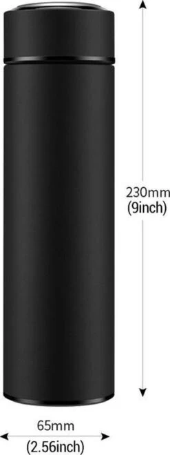 Thermosfles 500 Ml - Met Thee Filter - Mat Zwart -Premium Waterflessenwinkel 450x1200 2