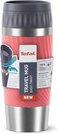 Tefal Travel Mug Easy Twist Thermobeker - Koraalrood - 0,36 Liter -Premium Waterflessenwinkel 520x1200 3