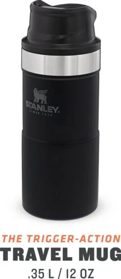 Stanley Trigger-Action Travel Mug 0.47L - Thermosfles - Matt Black -Premium Waterflessenwinkel 521x1200