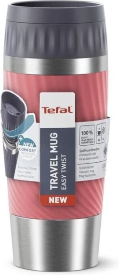 Tefal Travel Mug Easy Twist Thermobeker - Koraalrood - 0,36 Liter -Premium Waterflessenwinkel 522x1200 1