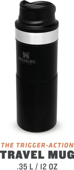 Stanley Trigger-Action Travel Mug 0.35L - Thermosfles - Matt Black -Premium Waterflessenwinkel 525x1200