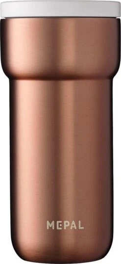 Mepal Isoleerbeker Ellipse 375 Ml – Houdt Je Drankje 4 Uur Warm En 8 Uur Koud – Rose Gold – Koffiebeker To Go – Lekdicht – Thermosbeker