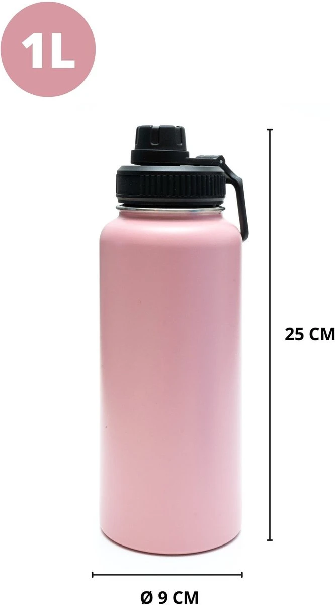 Thermosfles - Pastel Pink - 1 Liter - Extra Dop Met Rietje & Drinktuit - Thermosflessen - Isoleerfles - BPA Vrij - Lekvrij - Thermosfles 1 Liter - Isoleerfles 1 Liter - Thermoskan - Isoleerbeker - Thermosbeker 10 Thermosfles - Pastel Pink - 1 Liter - Extra Dop Met Rietje & Drinktuit - Thermosflessen - Isoleerfles - BPA Vrij - Lekvrij - Thermosfles 1 Liter - Isoleerfles 1 Liter - Thermoskan - Isoleerbeker - Thermosbeker - Afbeelding 8