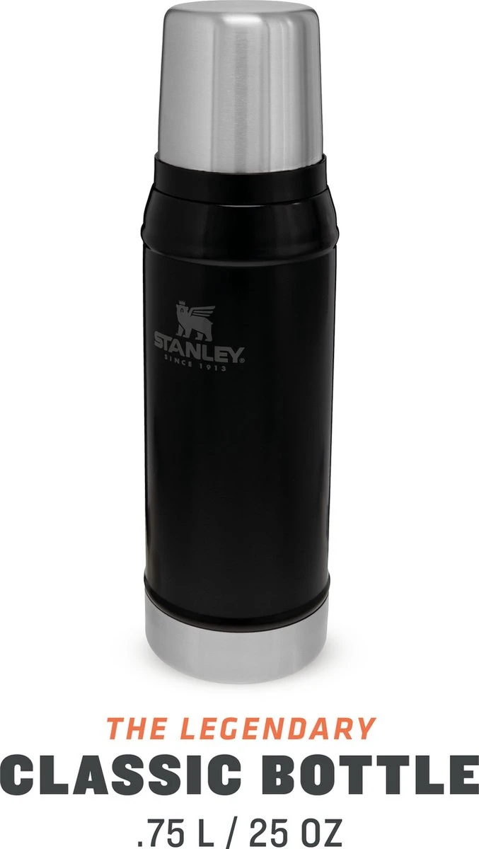 Stanley The Legendary Classic Bottle 0,75L - Thermosfles - Matte Black 4 Stanley The Legendary Classic Bottle 0,75L - Thermosfles - Matte Black - Afbeelding 2