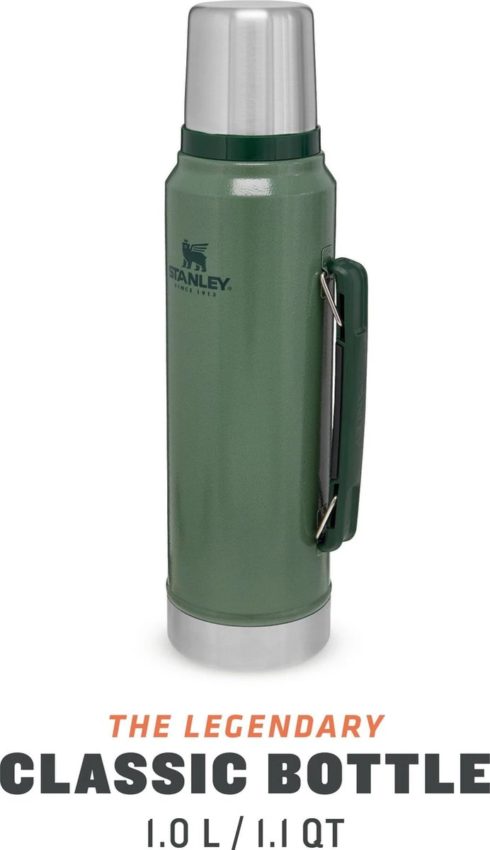 Stanley The Legendary Classic Bottle 1,00L - Thermosfles - Hammertone Green 4 Stanley The Legendary Classic Bottle 1,00L - Thermosfles - Hammertone Green - Afbeelding 2