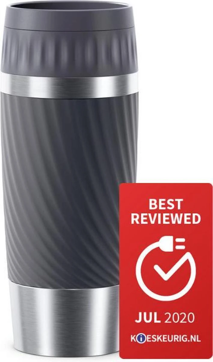 Tefal Travel Mug Easy Twist Thermobeker - Antraciet - 0,36 Liter 4 Tefal Travel Mug Easy Twist Thermobeker - Antraciet - 0,36 Liter - Afbeelding 2