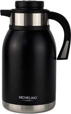 Michelino Isoleerkan 2L - Thermoskan - RVS - Zwart