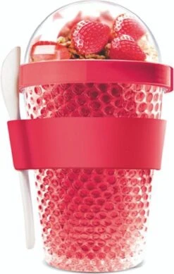 Sareva Muesli Beker - Met Lepel - Yoghurt 2 Go - Rood -Premium Waterflessenwinkel 761x1200 5