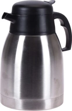 Excellent Houseware 1x Koffie/thee Thermoskan RVS 1500 Ml - Isoleerkannen Voor Warme / Koude Dranken