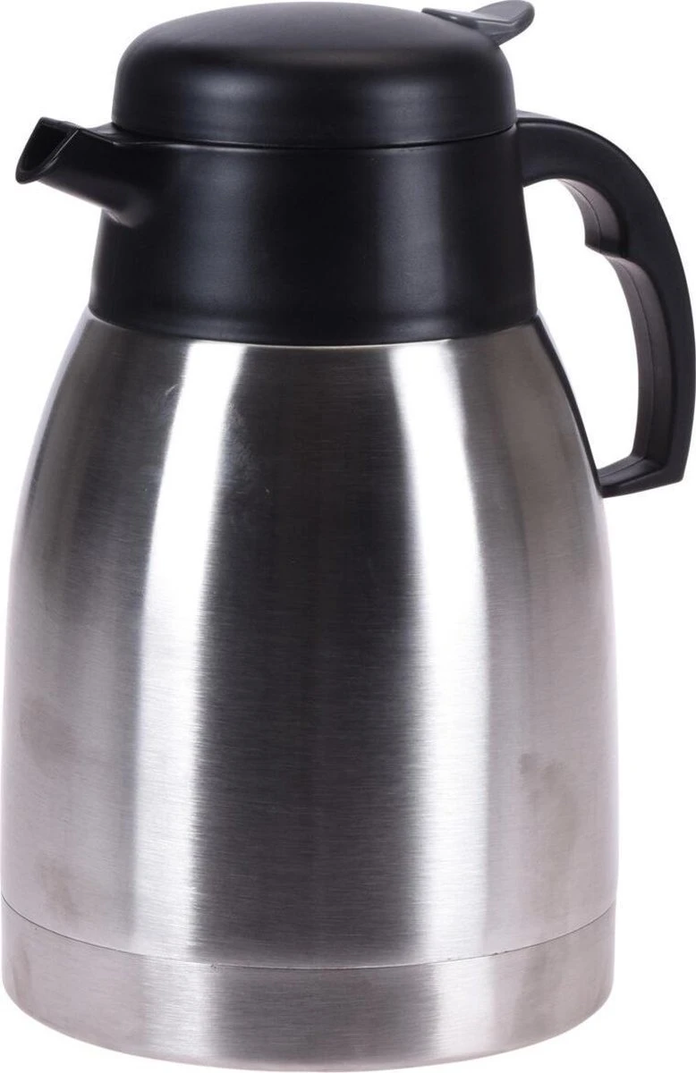 Excellent Houseware 1x Koffie/thee Thermoskan RVS 1500 Ml - Isoleerkannen Voor Warme / Koude Dranken 3 Excellent Houseware 1x Koffie/thee Thermoskan RVS 1500 Ml - Isoleerkannen Voor Warme / Koude Dranken