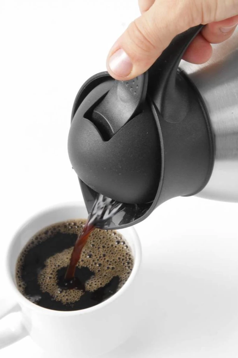 Hendi Thermoskan 1 Liter - Isoleerkan Met Drukkdop - Zwart - Ø14,5x(H)20,5cm 4 Hendi Thermoskan 1 Liter - Isoleerkan Met Drukkdop - Zwart - Ø14,5x(H)20,5cm - Afbeelding 2