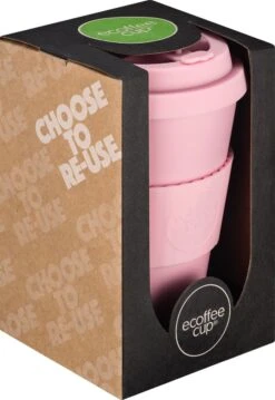 Ecoffee Cup Local Fluff PLA - Koffiebeker To Go 400 Ml - Roze Siliconen -Premium Waterflessenwinkel 826x1200