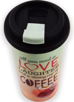 Travel Mug - 450 Ml - Koffiebeker To Go - Mok Koffie Of Thee Reisbeker, Koffiebeker - Coffee To Go Beker - CRUISING TRAVEL MUG - To-Go Beker All You Need Is Love Kleine Formaat -Premium Waterflessenwinkel 867x1200 1