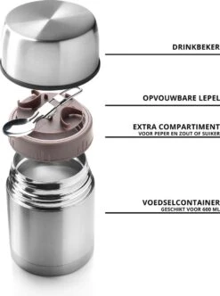 MacGyver Voedselcontainer 600ML - Thermoskan Rvs - Onbreekbaar - 16cm -Premium Waterflessenwinkel 894x1200