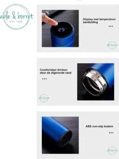Thermoskan - Thermosfles 500 Ml - Temperatuur Display - 500 Ml - RVS - Wit - Able & Borret 10 Thermoskan - Thermosfles 500 Ml - Temperatuur Display - 500 Ml - RVS - Wit - Able & Borret -Premium Waterflessenwinkel 902x1200