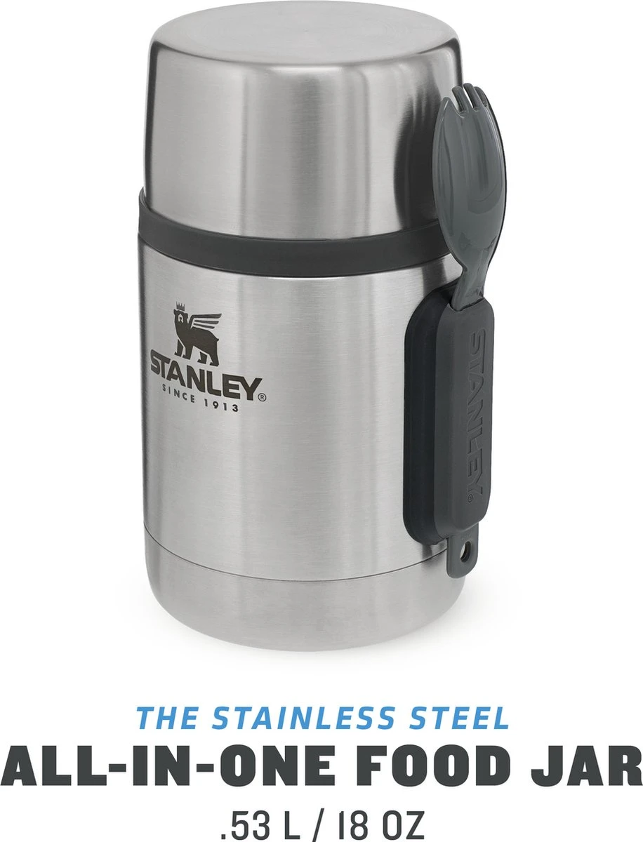 Stanley The Stainless Steel All-in-One Food Jar 0,53L - Thermosfles - Stainless Steel 4 Stanley The Stainless Steel All-in-One Food Jar 0,53L - Thermosfles - Stainless Steel - Afbeelding 2