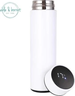 Thermoskan - Thermosfles 500 Ml - Temperatuur Display - 500 Ml - RVS - Wit - Able & Borret