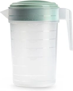 Waterkan/sapkan Transparant/mintgroen Met Deksel 2 Liter Kunststofï¿½- Smalle Schenkkan Die In De Koelkastdeur Past