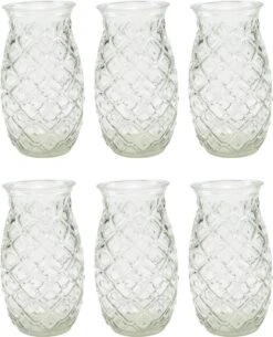Merkloos Beker - Glas Ananas - 6 Stuks - Zomer - Cocktail -400ml -Premium Waterflessenwinkel 971x1200 3