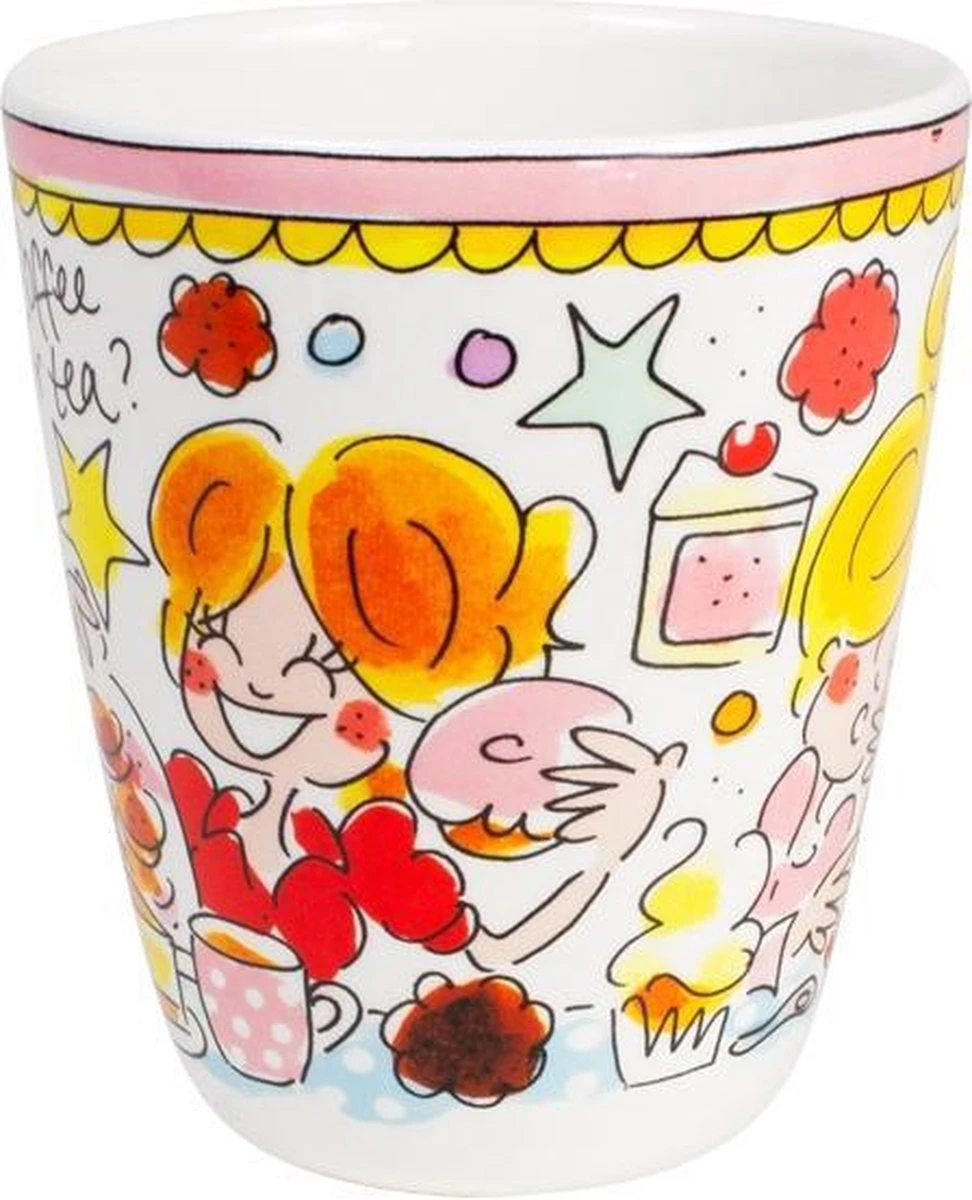 Blond Amsterdam Even Bijkletsen Mok 350 Ml - Roze Rand 4 Blond Amsterdam Even Bijkletsen Mok 350 Ml - Roze Rand - Afbeelding 2