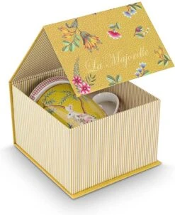 Pip Studio La Majorelle Yellow - Theeset - Porselein - Mok + Theezeef + Theetip - Porselein - 350ml - Geel Servies - Pasen - Konijn